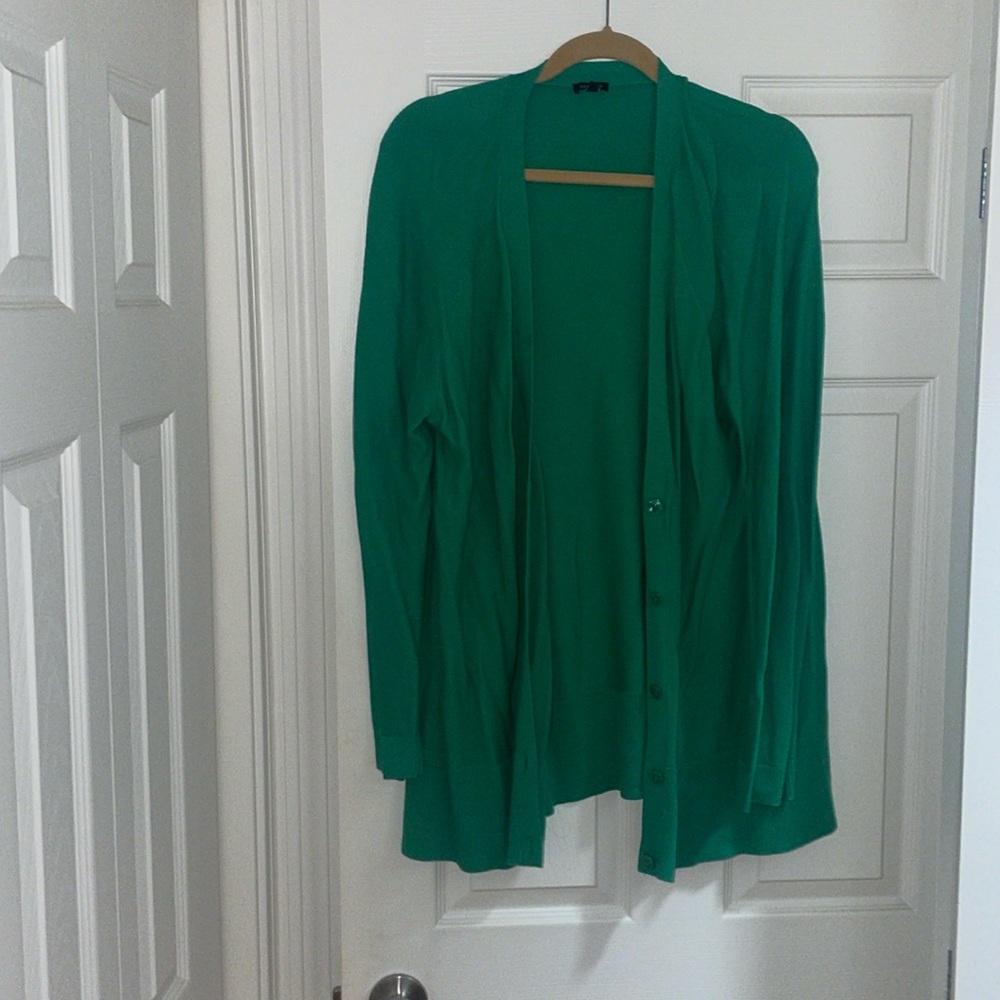 Green cardigan
